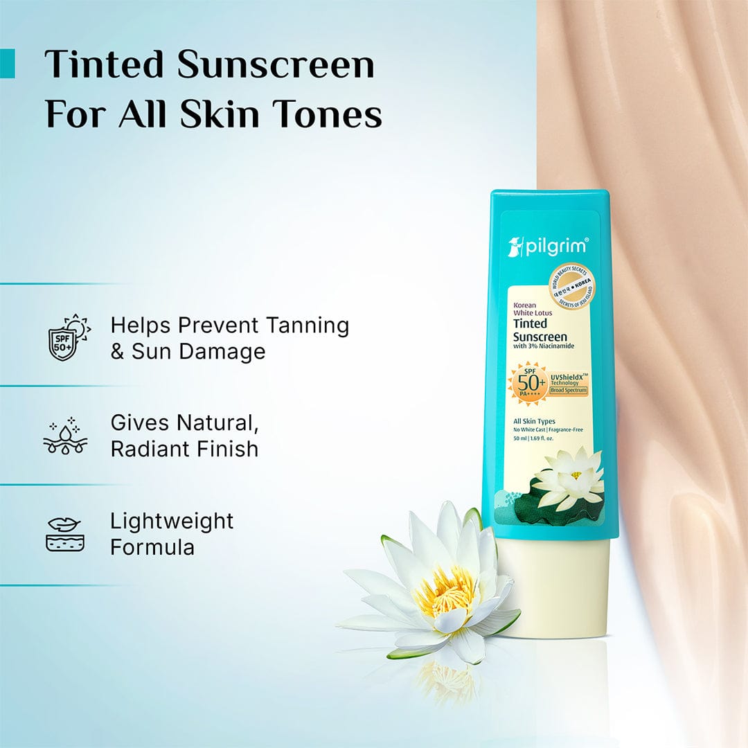 Korean White Lotus Tinted Sunscreen SPF 50+