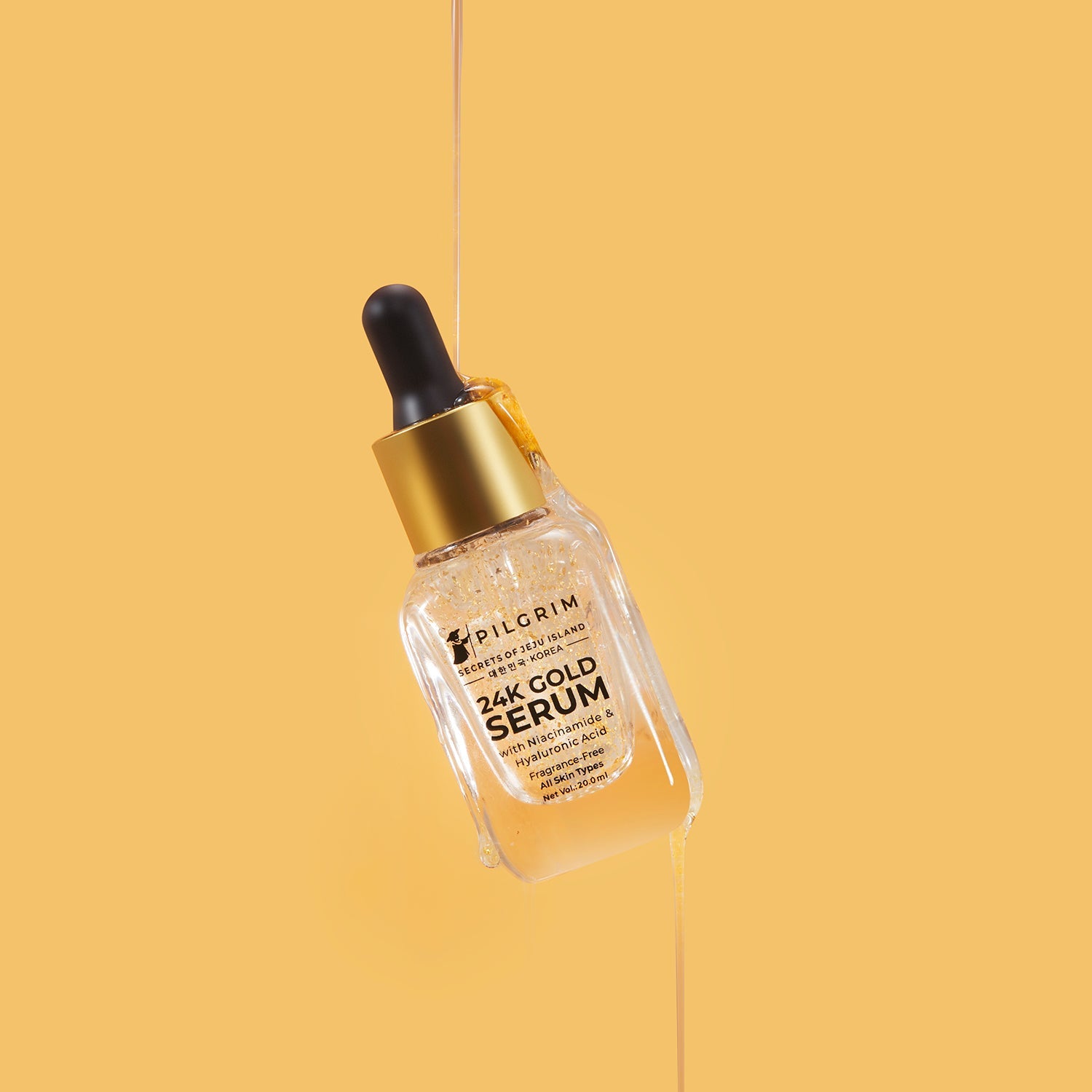 24K Gold Face Serum With Niacinamide & Hyaluronic Acid, Dewy Primer For Face Make-Up, 20ml - Image