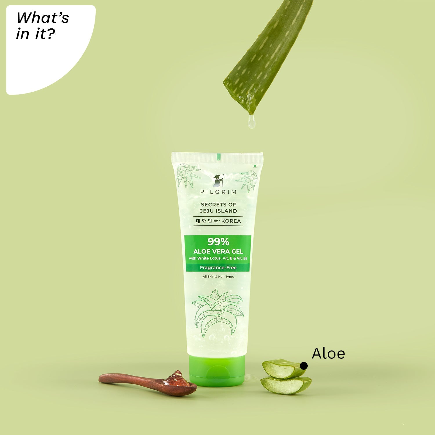  99% Pure Aloe Vera Gel 200ml with Vitamin E &amp; B5 for Face &amp; Hair |Hydrates &amp; Soothes Skin |Conditions &amp; Softens Hair |Free from Parabens, Sulphates, Mineral Oils &amp; Fragrance - What&