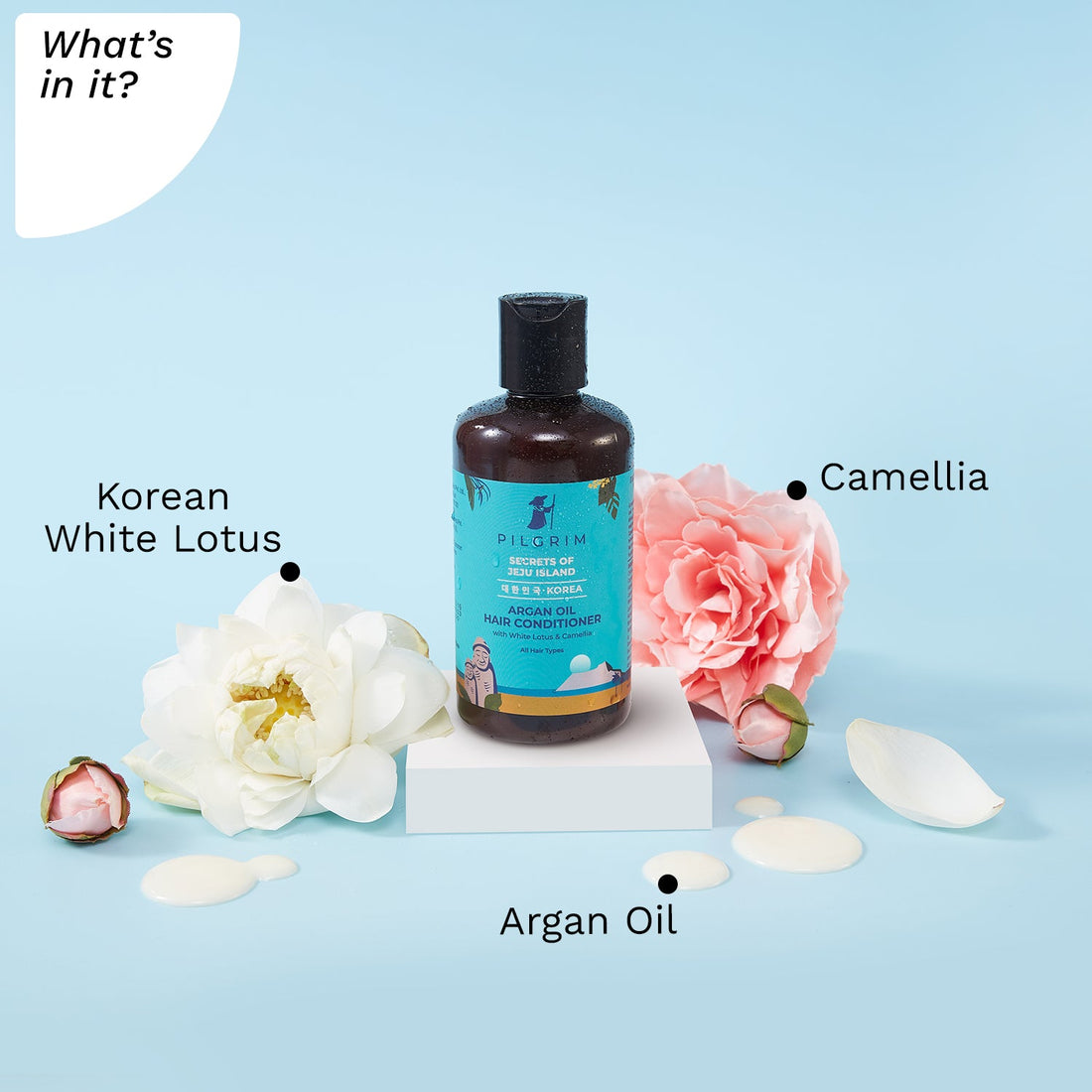  Argan Oil Hair Conditioner with White Lotus &amp; Camellia,Discover Healthy,Bouncy and Shiny Hair,Deep Moisturisation &amp; Nourishment All Hair Types 200ml - What&