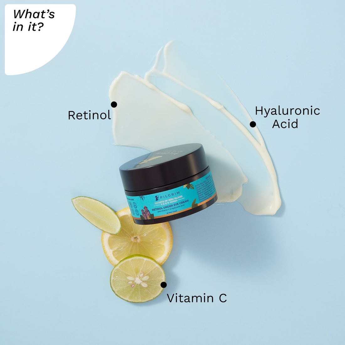  Retinol Under Eye Cream for dark circles, Puffiness &amp; Fine Lines with Vitamin C &amp; Hyaluronic Acid  30g - What&