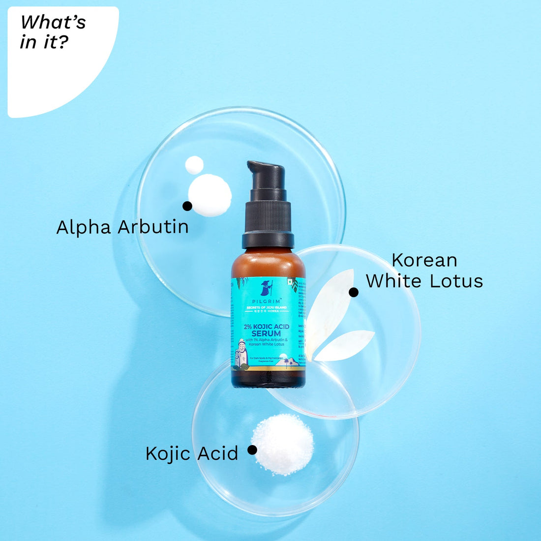   Anti-pigmentation Face Serum  with 2% Kojic Acid Serum for face (30 ml) with 1% Alpha Arbutin &amp; Korean White Lotus For Acne &amp; Darks spots| - What&