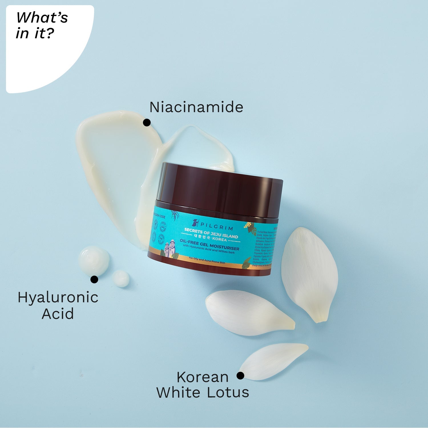  Oil free Gel Moisturizer for oily skin with Hyaluronic Acid &amp; Willow Bark Extracts | Moisturiser for face | Suitable for Oily &amp; Acne-Prone Skin 50gm - What&