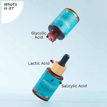  Peeling Solution for Face with 25% AHA + 2% BHA + 5% PHA | 10-Minute Facial | Chemical peel for face for glowing skin | Exfoliating serum 30ml - What&