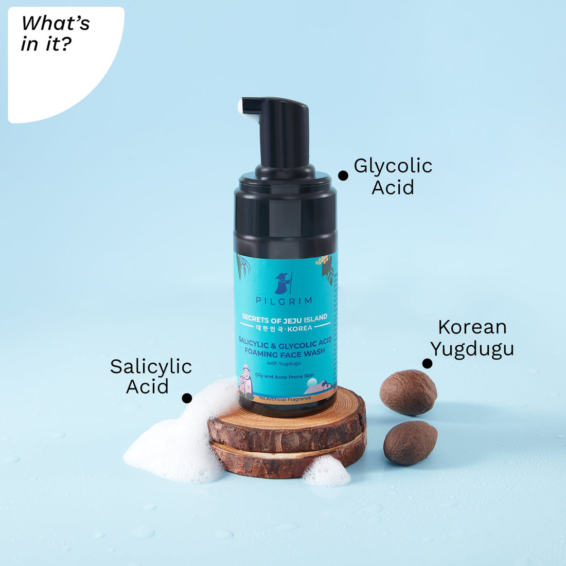  Foaming Face Wash For Oily &amp; Acne-Prone Skin with 1.5% Salicylic(Bha) &amp; 2% Glycolic Acid(Aha) 120 Ml - What&