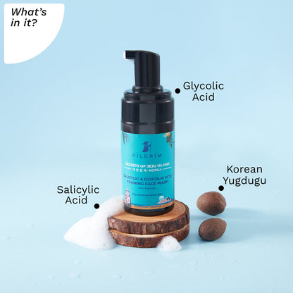  Foaming Face Wash For Oily &amp; Acne-Prone Skin with 1.5% Salicylic(Bha) &amp; 2% Glycolic Acid(Aha) 120 Ml - What&